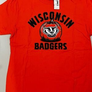 Wisconsin Badgers Orange Halloween Graphic T-Shirt